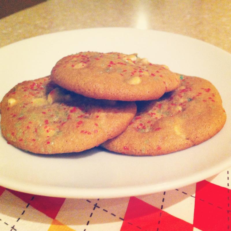 White Chocolate Chip Cookies, Peppermint Chips, Christmas Cookies