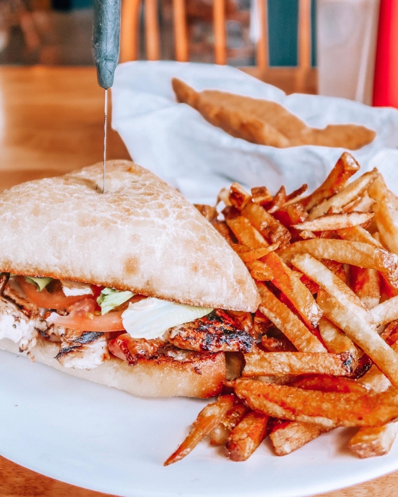 Chicken Sandwich with French Fries 