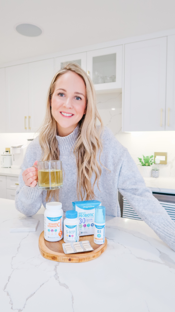 Halifax Blogger Kayla Short poses with vitamins to help you thrive this winter 