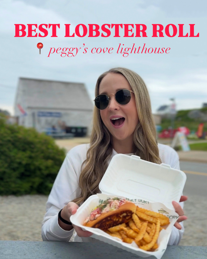 Best lobster roll at Peggys Cove Lighthouse, Nova Scotia